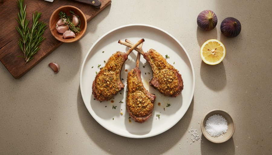 Roasted Rack of Lamb with Herbs