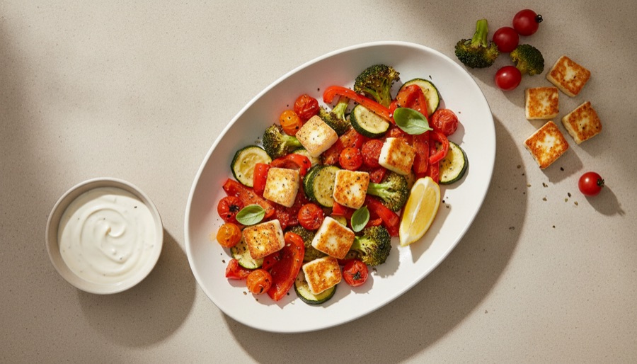 Sheet Pan Halloumi and Veggies
