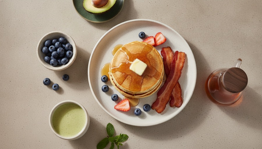 Classic Pancakes and Bacon